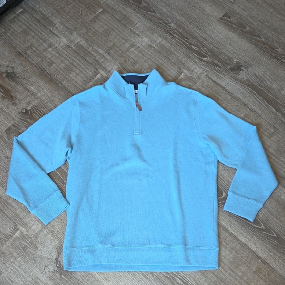 Men's Land's End Sky Blue Quarter-Zip Sweater